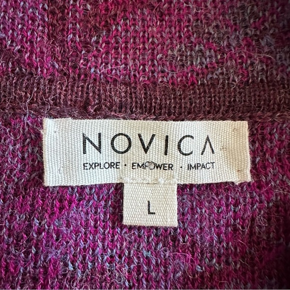 Novica Floral 100% Baby Alpaca Cardigan From Peru “Dream Garden In M… - Picture 12 of 14